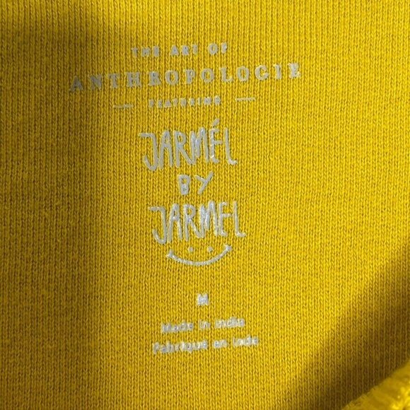 Anthropologie Jarmel Yellow Cheetah Rainbow Short Sleeve Top M Women's - Picture 3 of 8